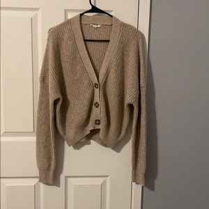 Tan color crop cardigan